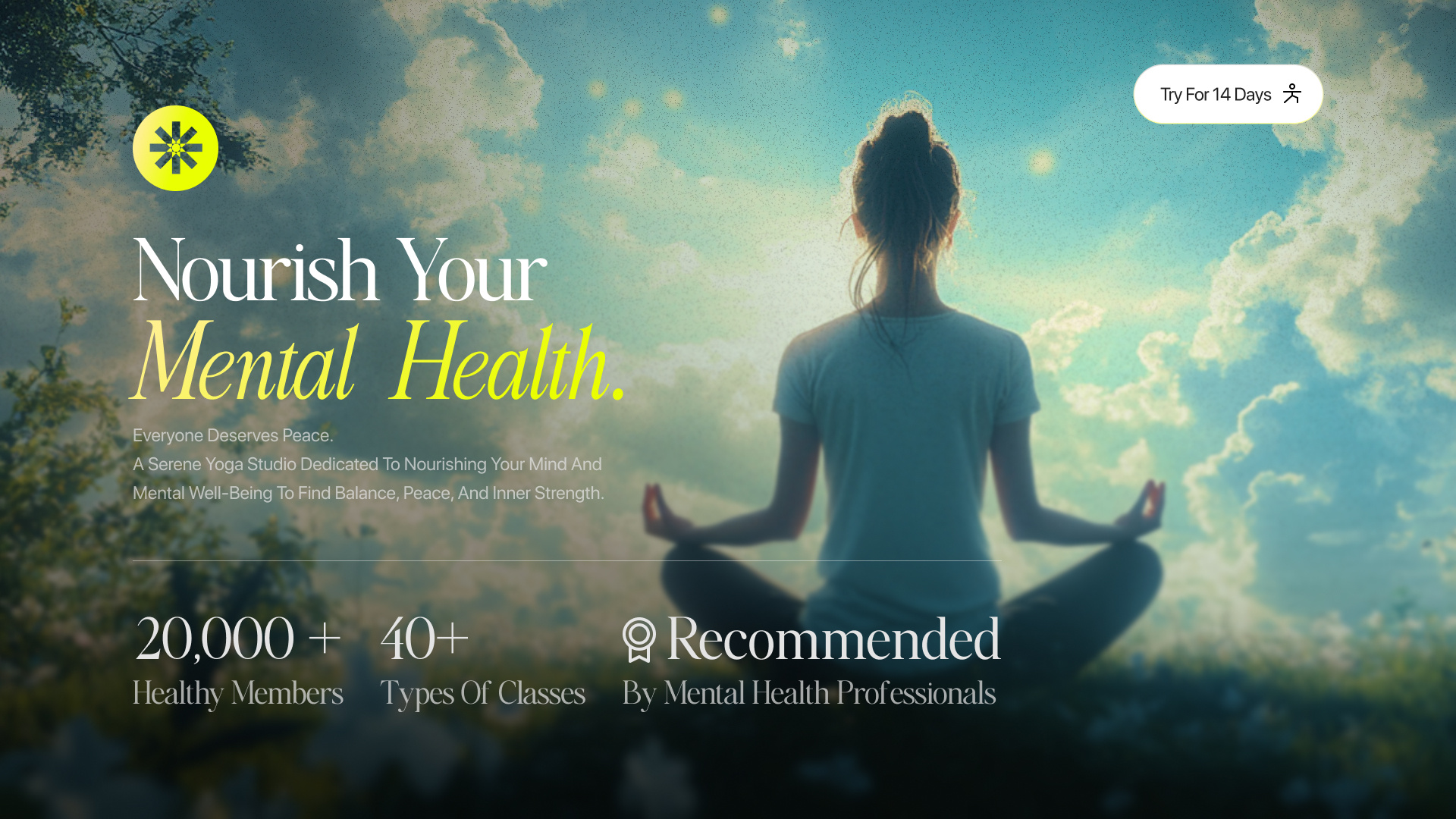 ⟢ Nourish Your Mental Health V2 | Website, hero, UI ui