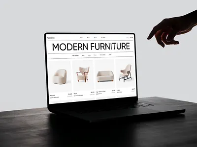 Classico Furniture Web Project bedroom clean ecommerce furnish futniture homedecor homepage interior kirchen landing page mockup orix sajon sofa table web design website white space wood woodworking