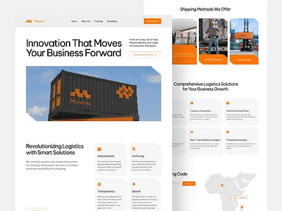 Logistic Landing Page branding business cargo company corporate delivery design figma graphic design landing page logistic professional service shipping transportation ui uiux user interface web design website