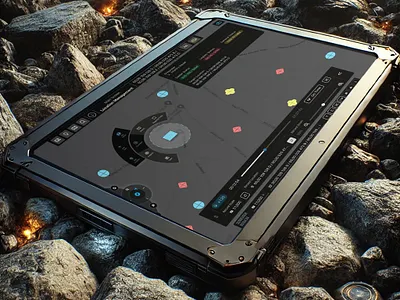 Military Tablet User Interface commandandcontrol defensetech dockbar geospatialui militarymap militarytech militaryui missioncontrol operationalui radialmenu situationalawareness tabbar tabletdesign tacticalui videoplay