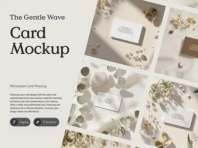 The Gentle Wave – Business Card Mockup digital download