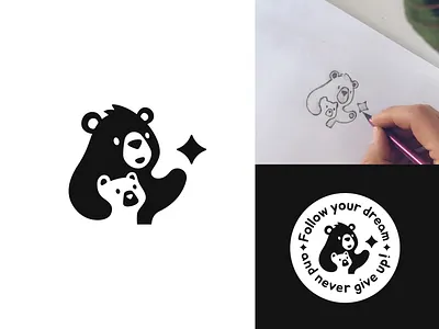 Bears logo b2b bear brand branding design elegant family graphic design logo logo design logo designer logodesign logodesigner logotype modern motivation negative space negativespace saas star
