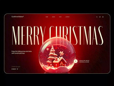 Christmas Show Clobes website concept animation christmas daily globes ball homepage landing page ui web webdesign website