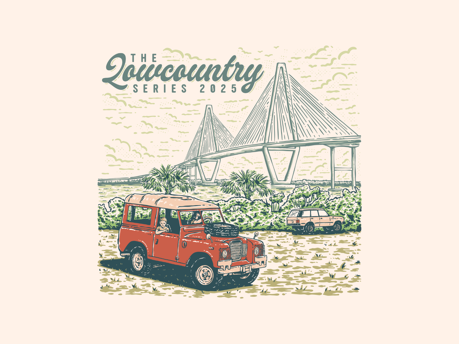The Lowcountry Series T-Shirt Design branding design graphic design illustration logo mountain nature vector