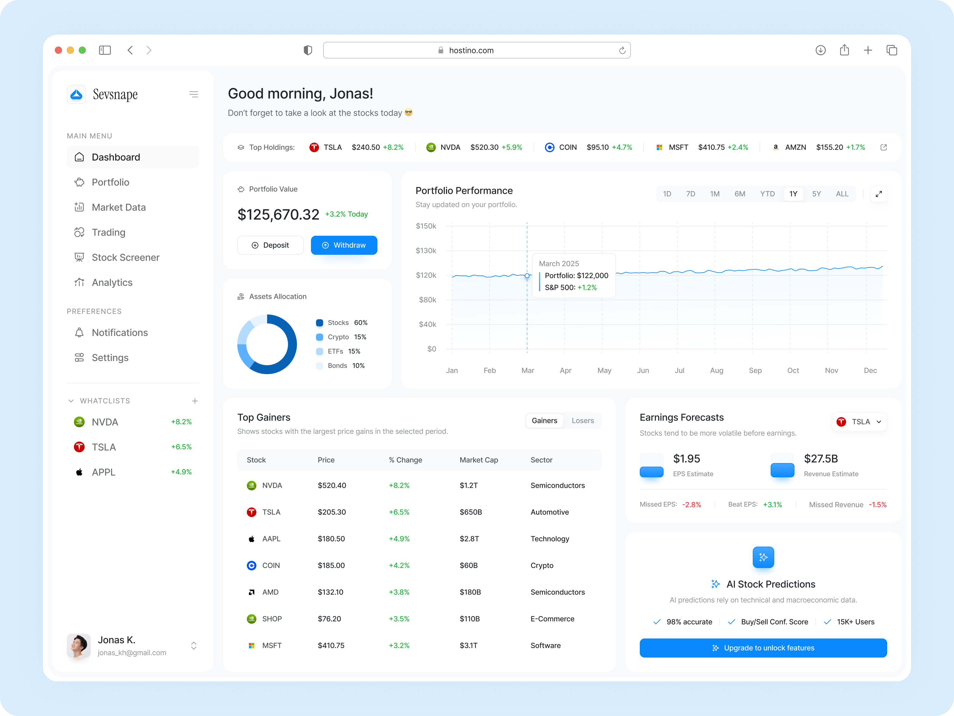 Example of Modern & Minimal Dashboard Design