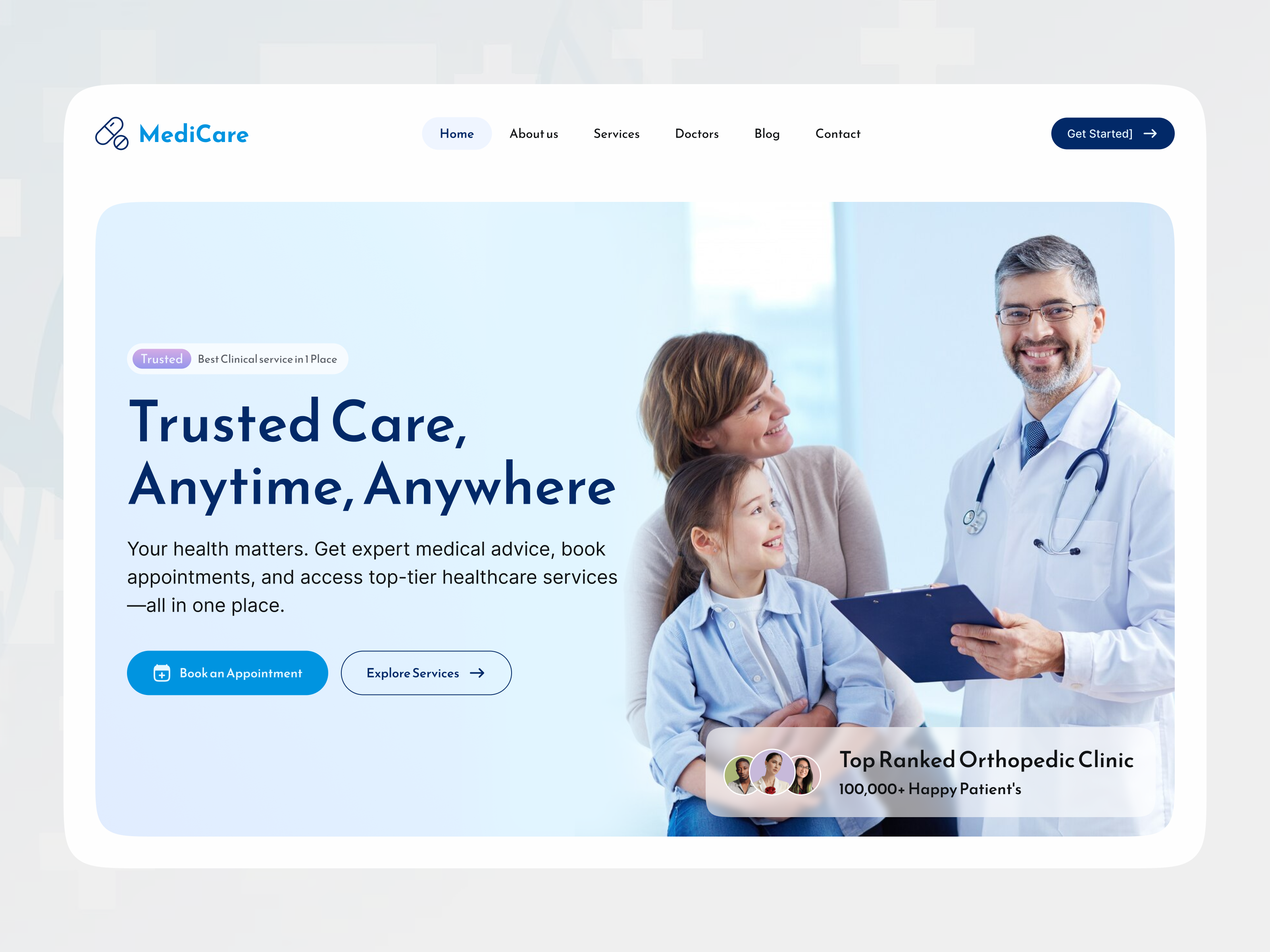 MediCare – Premium Medical Website UI/UX Design interface product service startup ui ux web