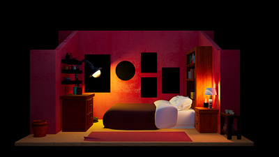 3D Room Modeling - Fanart: A Date with Death 3d graphic design