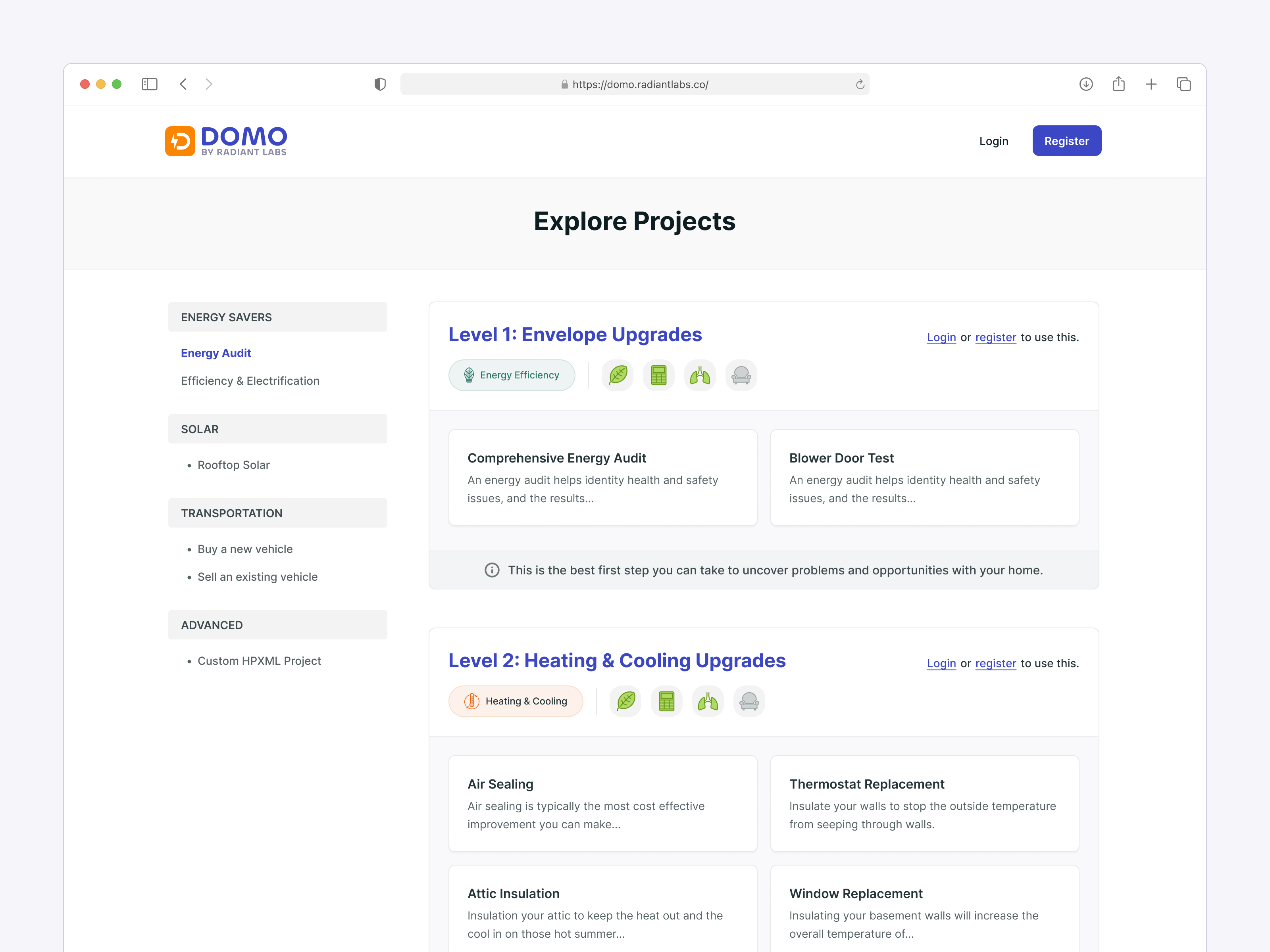 Example of Application Dashboard UI/UX Design