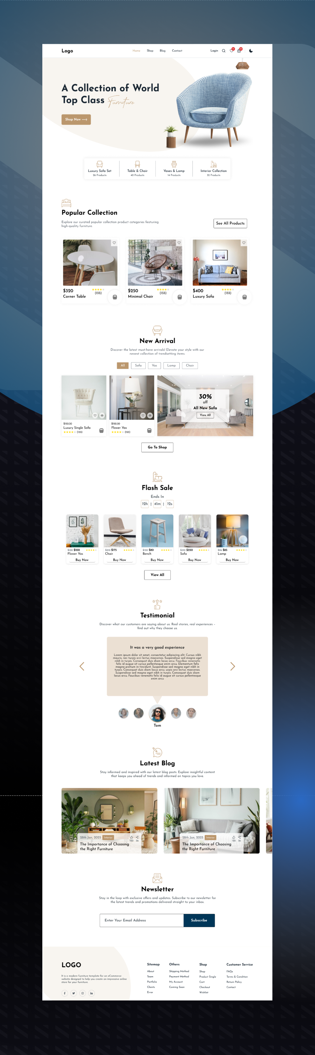 Home Decor E-Commerce Website ecommerce figma design furniture website home decoration landing page uiux webdesign website ui design