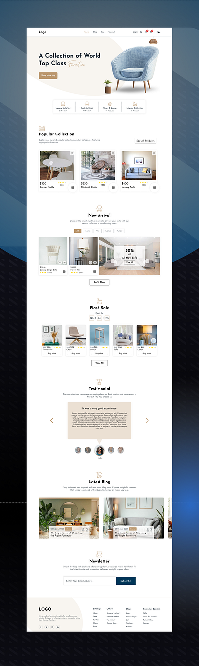 Home Decor E-Commerce Website ecommerce figma design furniture website home decoration landing page uiux webdesign website ui design
