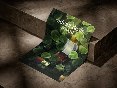 Hidden Glow beauty campaign beauty products frog leaves monsoon perfume plants poster procreate rain rain drops serum bottle water