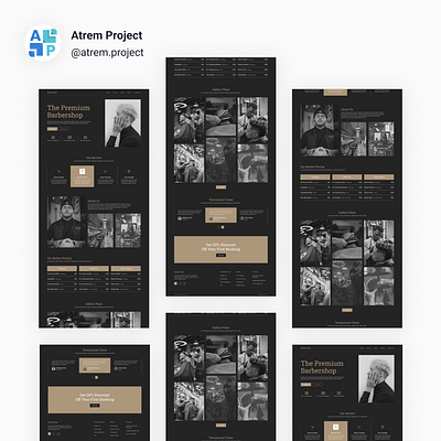 BarberCase - Landing Page Barber Shop atrem project figma mobile app ui ui design uiux user interface ux ux design web design