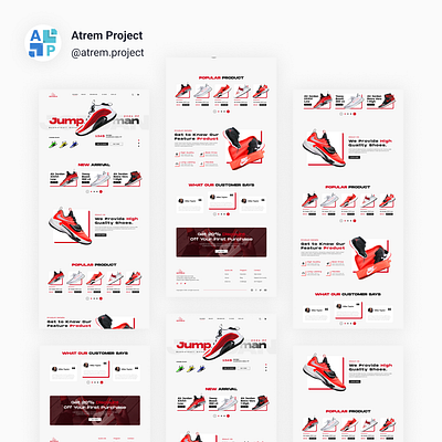 Shoes Ecommerce - Landing Page Shoes Ecommerce atrem project figma mobile app ui ui design uiux user interface ux ux design web design