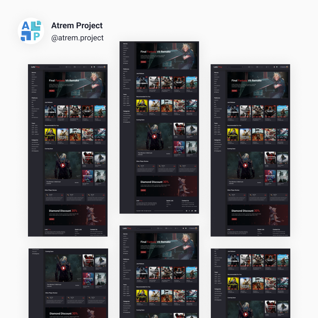 Retro Gaming - Landing Page Gaming atrem project figma mobile app ui ui design uiux user interface ux ux design web design