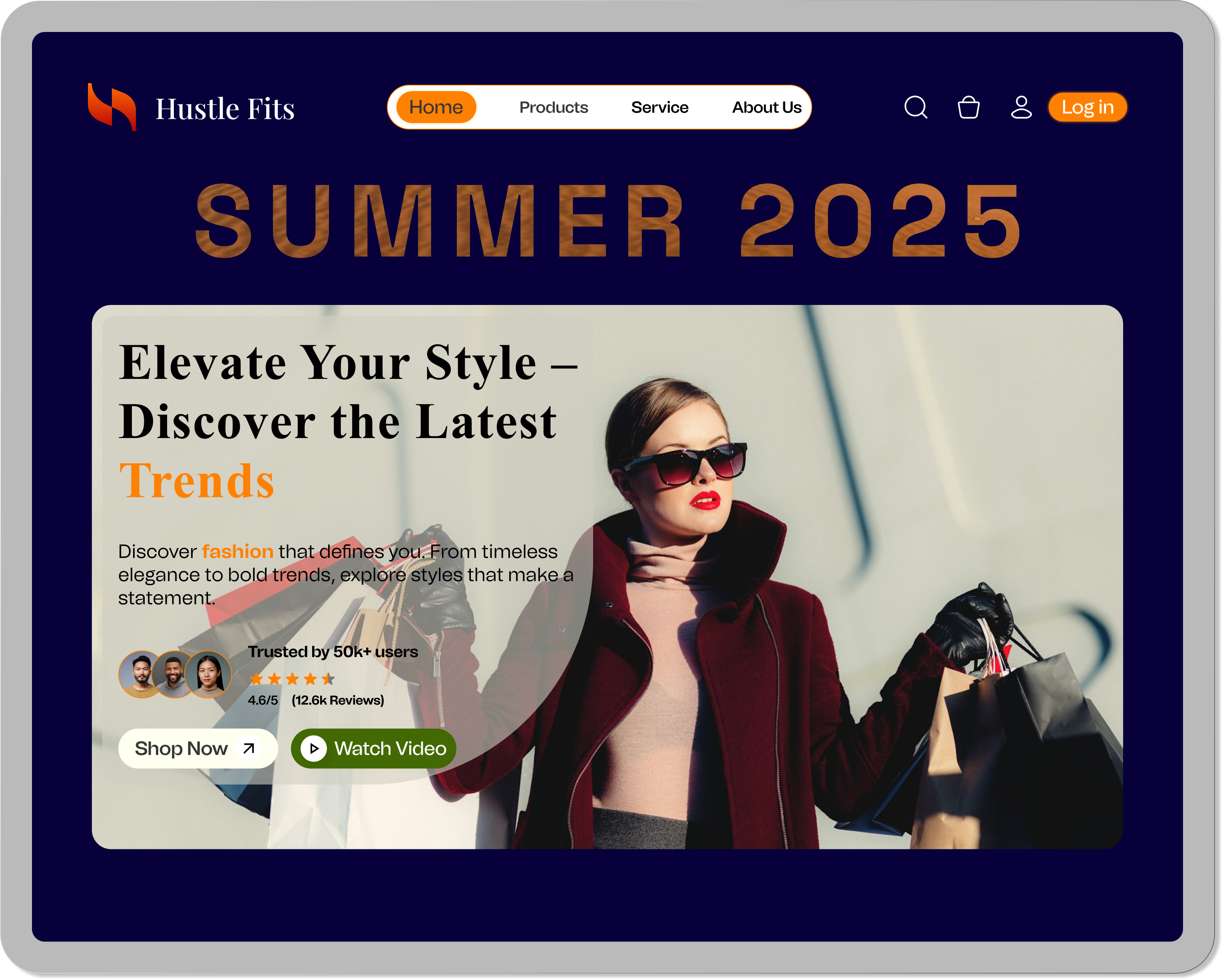 Hustle Fits - Fashion Landing Page branding dailyui darkui dashboard dashboarddesign design fashion fashion landing page fashion ui fashion website landing page new design new ui design summer ui trending ui ui uidesign uiux web design website