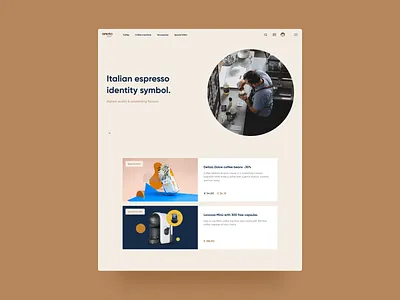 EspressoBlue | Home coffee design ecommerce hero home page interface items landing page minimalistic product products shop store ui ux web