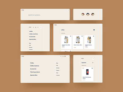 EspressoBlue | Elements avatars cards components ecommerce elements interface mobile product product list responsive search shop store ui ux web