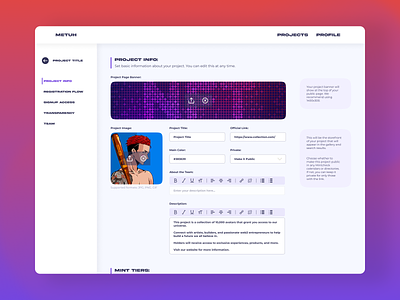 NFT Collection Managment - Editing Details collection collectors details editing editing content editing info figma info management nft project details project info