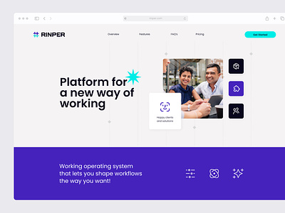 Rinper ✦ Landing Page animation branding demo page features icon set landing page loader price plan request ui ux