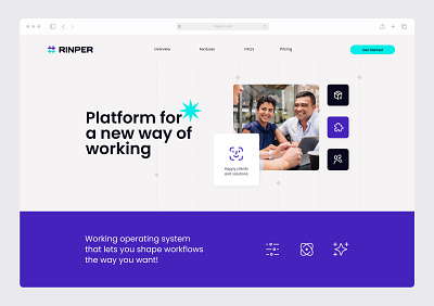 Rinper ✦ Landing Page animation branding demo page features icon set landing page loader price plan request ui ux