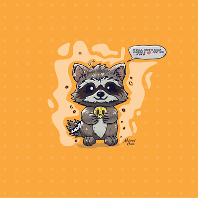 A Racoon! cartoon cartoon illustration design flat illustration graphic art graphic design illustration illustration art illustrator minimal racoon sticker