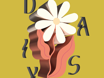 3D Daisy 3d 3d design artist daisy design florals flowers graphic design illustration