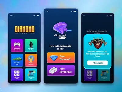 Diamond in FF App adobe illustrator adobe photoshop adobe xd branding design diamond figma game ui graphic design illustration logo mobile app ui ui unity ux ux design vector wireframing