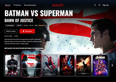 BrahimTV - OTT Platform graphic design logo ott platform ui uiux website desgn