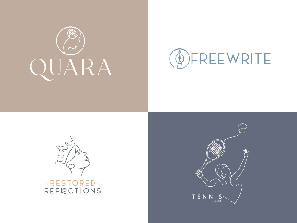 Example of Design Modern Minimalist Line Art Logo. 