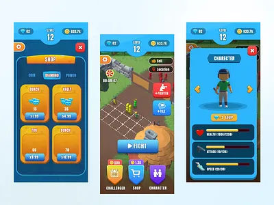 Game UI 2d game design adobe illustrator adobe photoshop adobe xd app design branding design game ui graphic design illustration logo mobile application mobile game ui ui unity vector