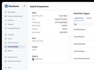 Edge Sensor - Inventory Management clean ui dashboard delivery inspection inventory parcel product design saas saas design saas webapp shipping temparuture management ui design warehouse management webapp
