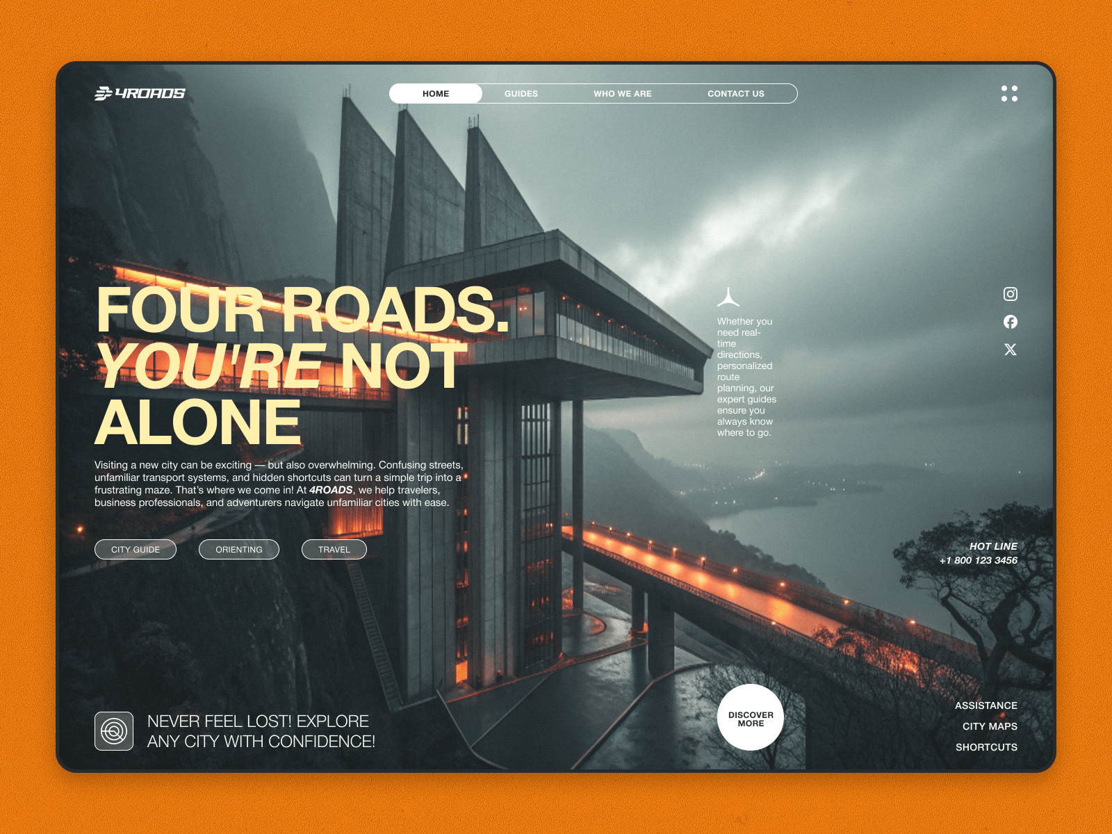 4 Roads (City Guide) - Desktop adobe photoshop branding city desktop figma graphic design guide minimal swiss typography uiux user interface web design website