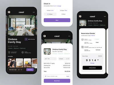 Casai Mobile Apartment Page airbnb app booking concept dashboard design hotel mobile reservation saas starup travel trip ui ux web