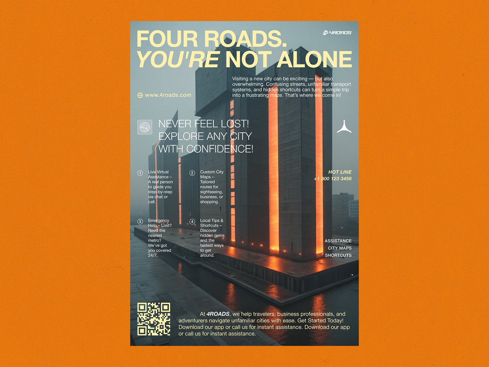 4 Roads (City Guide) - Flyer adobe illustrator adobe photoshop branding figma flyer graphic design minimal polygraphy poster print design swiss typography visual design