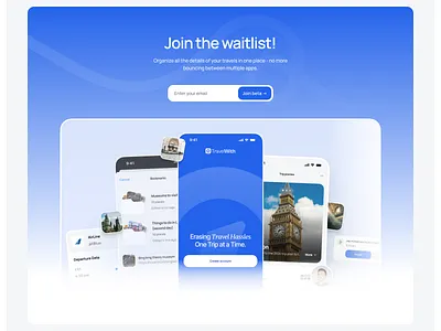 TravelWith clean design minimal modern startup ui ux web design website