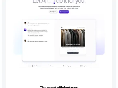 Quotient ai clean design minimal modern startup ui ux web design website