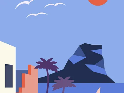 Calpe Abahana Villas Illustration branding design graphic design icon illustration marcoriolserra minimal ui vector vectorillustration