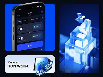 Dex Swap WebApp 3d blockchain branding graphic design illustration telegram ton ui ux