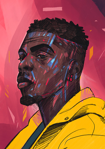 Pink rhymes character cool face illustration illustrated face illustrated portrait illustration illustrator people pink portrait portrait illustration procreate rapper vibes