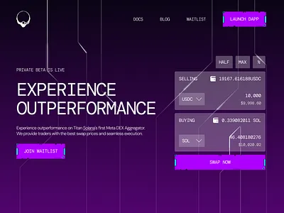 Titan META DEX homepage design