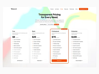 Pricing Section 💰 design landing landing page minimal plan plans pricing saas ui web design