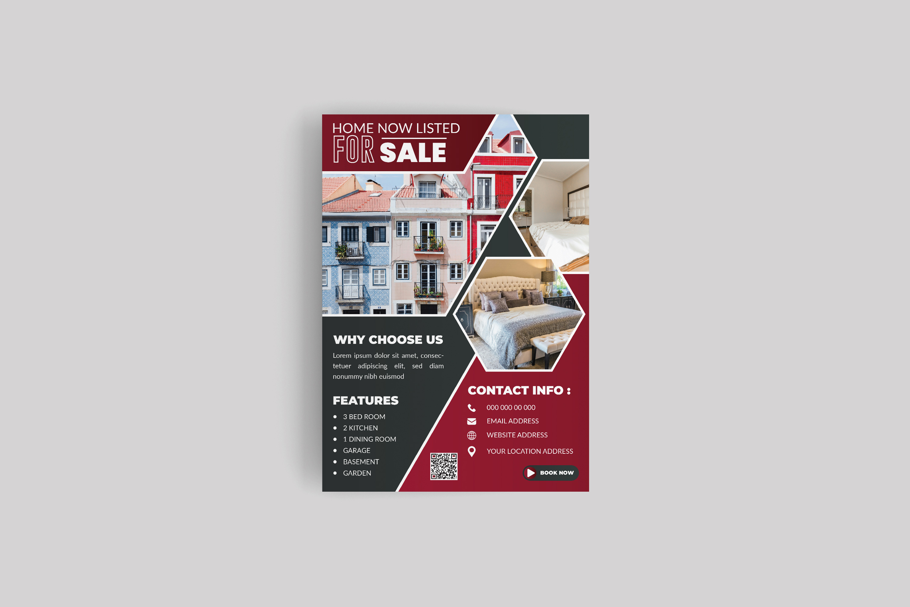REAL ESTATE HOME FOR SALE FLYER DESIGN ads advertisement business creatve design flyer graphic design home hotel image layout leaflet marketing modern design pattern print print design real estate rent template