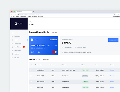 Fintech Dashboard — Cards analytics app calendar clean dashboard design finance fintech interface management roadmap saas side bar timeline ui ui design ux web web app