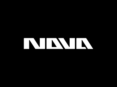 Nova Logo automotive black branding custom logo extended geometric logo logotype minimal logo minimalistic modern nova nova logo simple wordmark