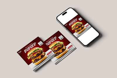 Burger Social Media Post Design branding burger design facebook fb post graphic design illustration instagram post linkedin logo poster social social media social media post design ui uiux ux