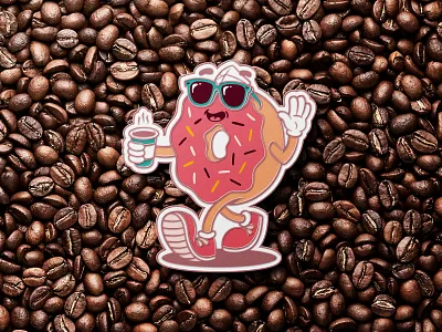 Jax Coffee & Donut Trail Pin branding character coffee donut donut logo drawing enamle pin illustration logo mascot pin