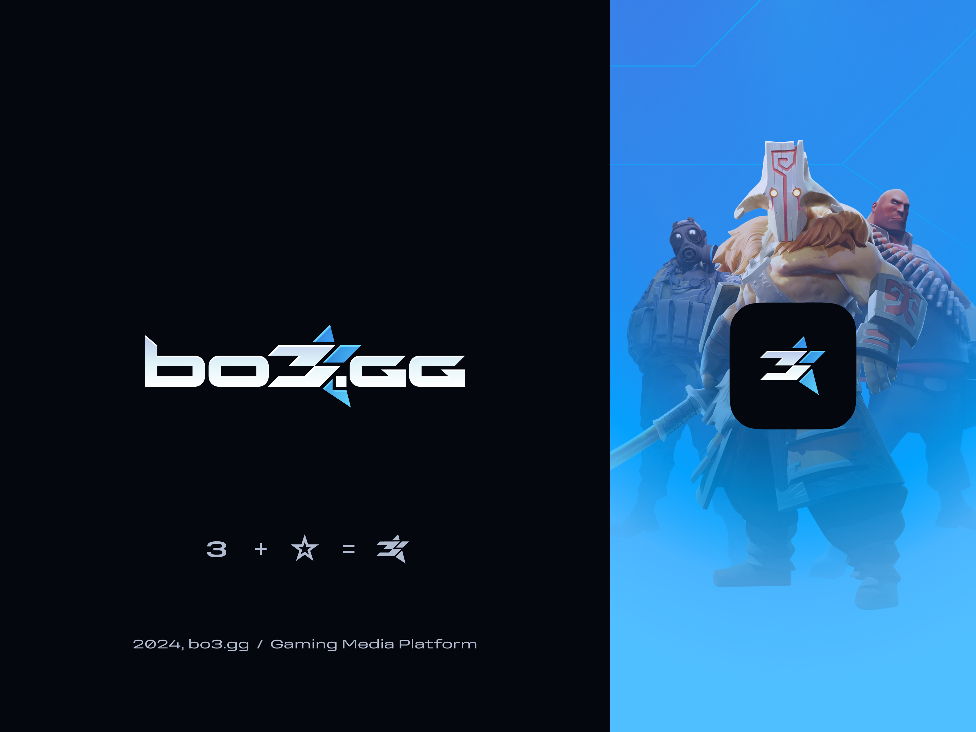 bo3.gg — Logo Concept Redesign 3 bo3 branding cs2 dota 2 espots gaming gg logo star tf2 typography vector