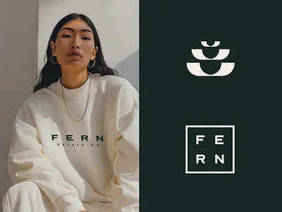 Fern Logo Real Estate Brand Identity brand branding design designer estate fern geometric graphic design green icon identity interior leaf logo mark real estate ui vector