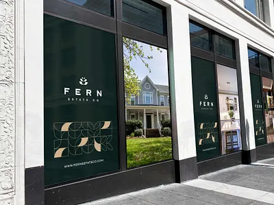 Fern Interior Design branding design fern geometric graphic design green grid icon identity interior logo mark pattern vector