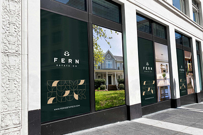 Fern Interior Design branding design fern geometric graphic design green grid icon identity interior logo mark pattern vector